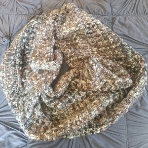 Panache Accessories & Company Grey and Mauve Multi Knitted Infinity Scarf